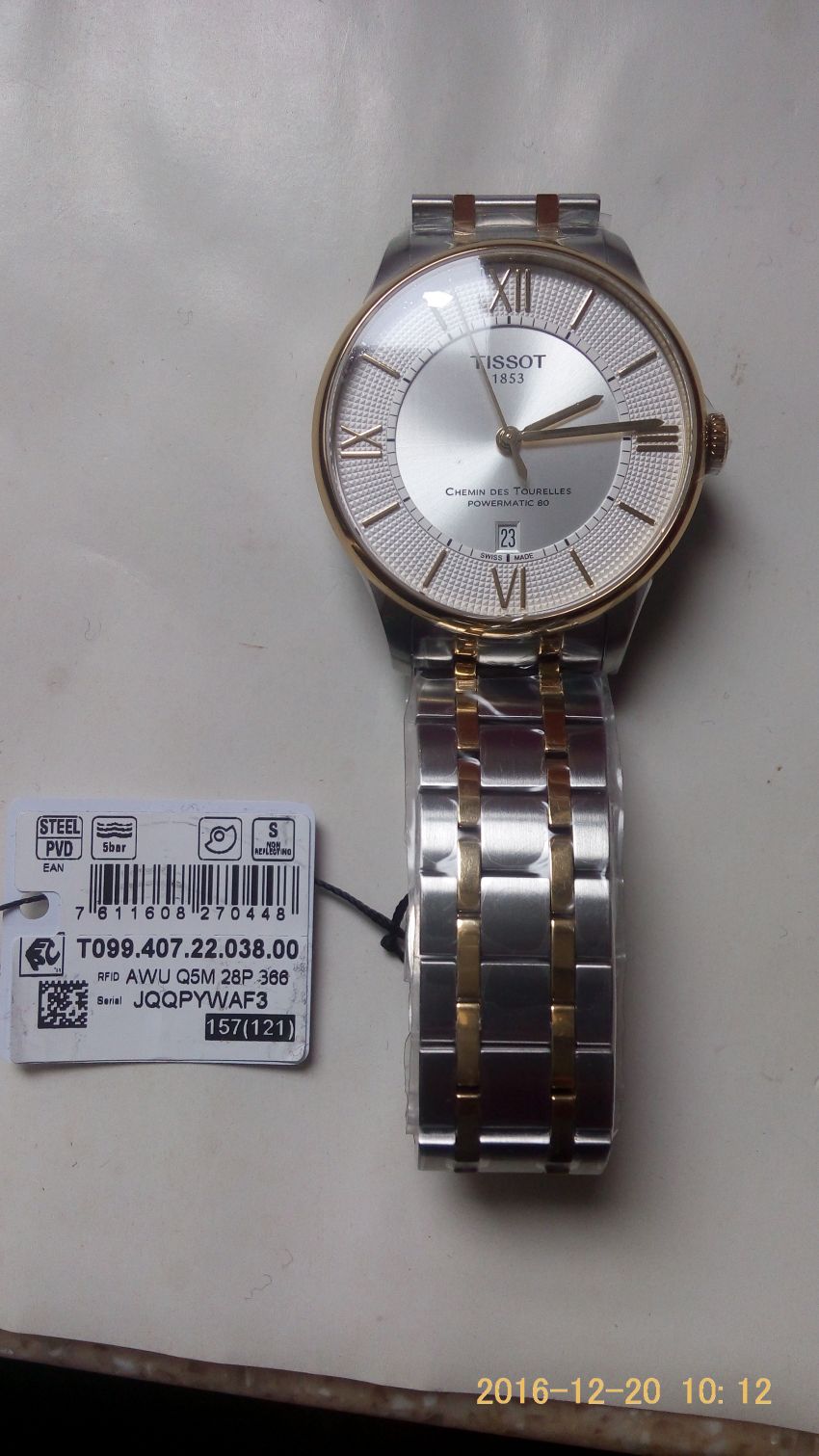 天梭t099.407.22.038.00手表「表友晒单作业」手表是正品.