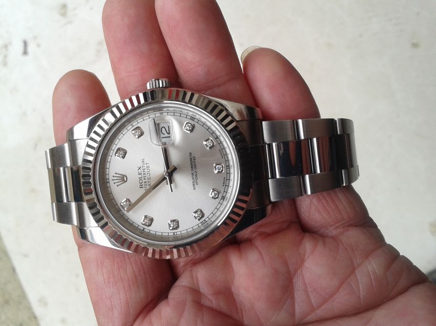 劳力士116334G-72210 银色表盘钻石刻度手表【表友晒单作业】很好用，超...