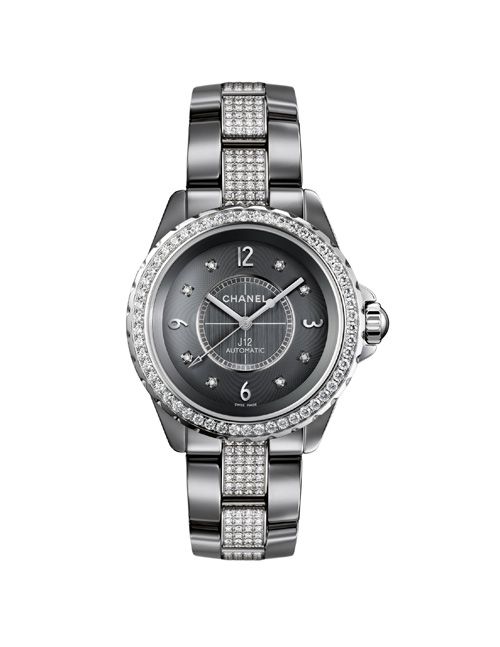 香奈儿J12 CHROMATIC钛陶瓷腕表，表链镶钻款，33毫米