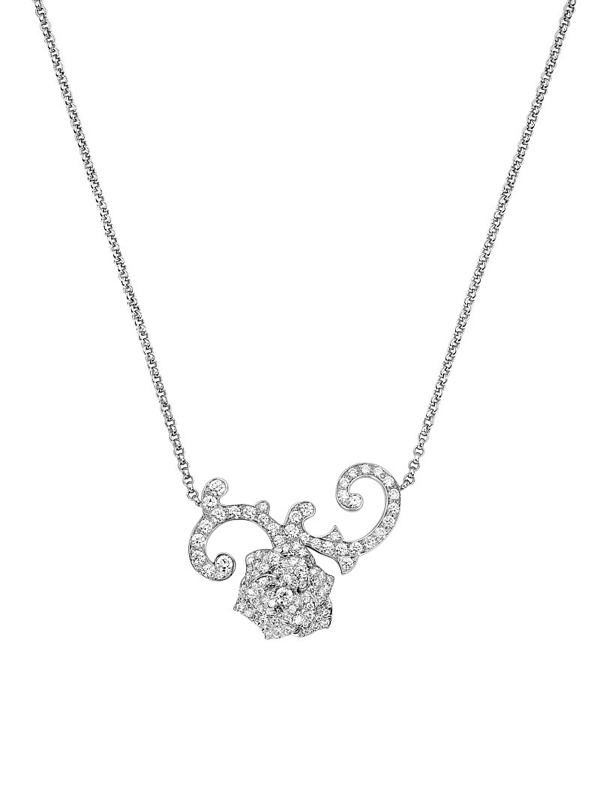 Piaget Rose 18K白金项链，镶衬126颗美鑚(约重2.28克拉)，Ref.G33L9800