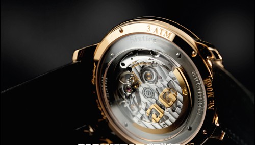 格拉苏蒂六十年代大日历黑色表盘玫瑰金腕表
