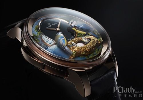 卡地亚玫瑰金手表——腕上精灵 精美绝伦的鸟元素表盘