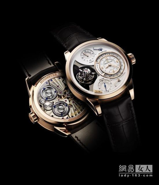 积家Duomètre Sphérotourbillon双翼立体双轴陀飞轮腕表