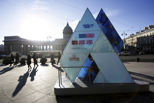 Omega欧米茄倒计时钟迎接2014年第22届索契冬奥会的到来