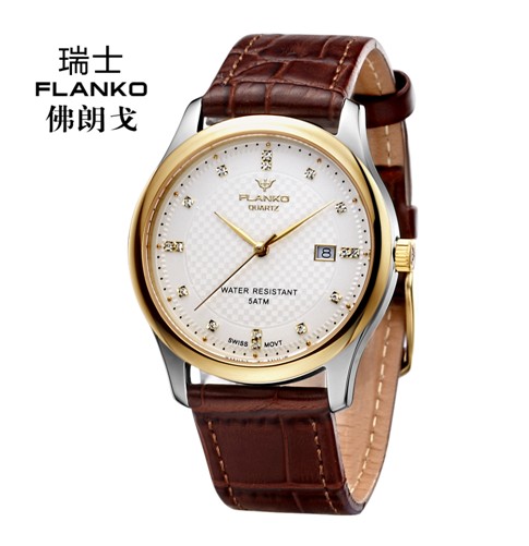 瑞士品牌FLANKO佛朗戈手表，诞生于十九世纪的钟表王国瑞士，创始人佛朗戈先生，经营钟表店起家，品牌建立的理念就是做务实的手表。是目前千元级别的瑞士手表品牌中，不可多得之选。