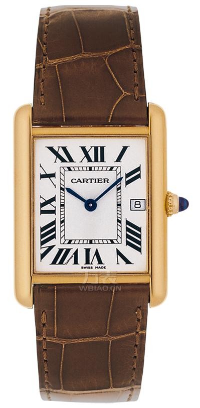 细手腕手表推荐，适合细手腕的方形男士手表：卡地亚Cartier-TANK系列 W1529756 男士石英表