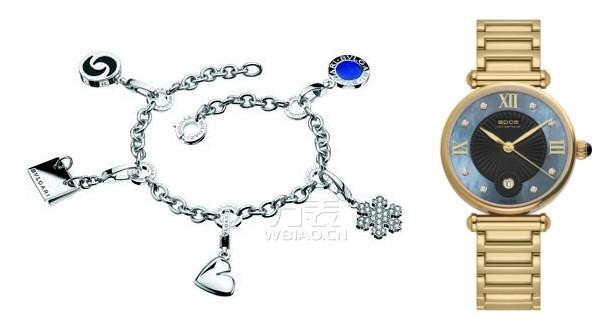 手表和手链的完美潮搭：金属手表+宝石手链