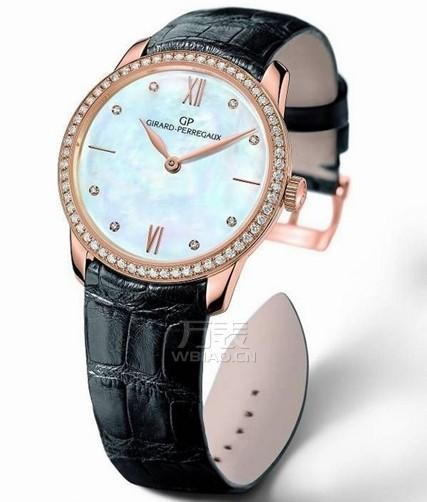 芝柏表1966系列女装纤薄玫瑰金腕表