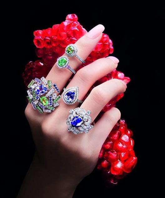 Tiffany&Co.蒂芙尼铂金镶嵌钻石及沙弗莱石戒指，MONETA传世经典系列绿钻戒指，Chaumet尚美 白金镶钻紫晶戒指