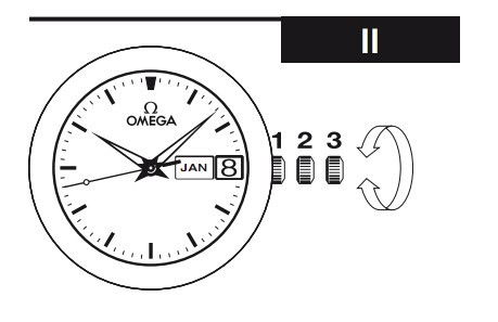 Omega欧米茄手动和自动上链表时间、日期调校方法(二)