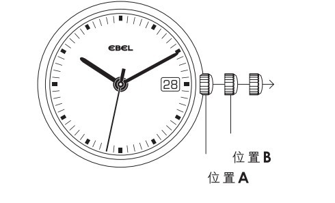 Ebel玉宝自动表上弦方法、时间和日期设定方法、注意事项