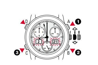 天梭带闹铃的计时腕表时间、月份、日期和闹铃的设置方法