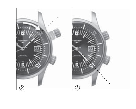 浪琴 L633潜水和日历功能自动上弦腕表时间、日期调校方法