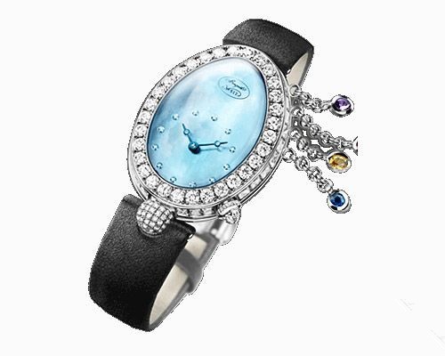 宝玑女表，宝玑那不勒斯皇后系列到淡蓝色表盘珠宝表