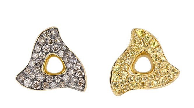 谢瑞麟珠宝2013年推出的Golden Rays幻色系列珠宝耳环