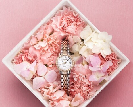 浪琴博雅系列——精钢玫瑰金钻石女士腕表，献礼母亲节