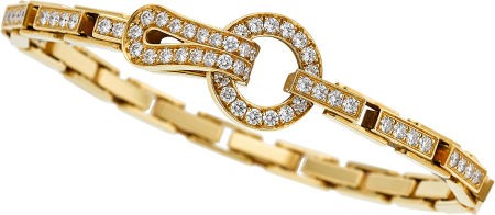 卡地亚（Cartier）金手镯，钻石总重约2.75克拉，估价10,000-20,000美元。