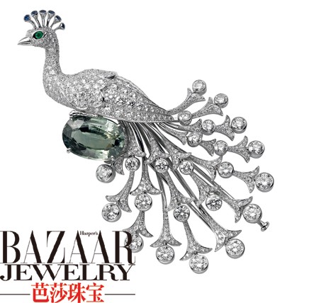 孔雀元素胸针 from Cartier 卡地亚Secret et Merveilles高级珠宝系列