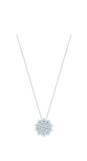 海瑞温斯顿芙蓉锦簇Lotus Cluster珠宝系列钻石链坠