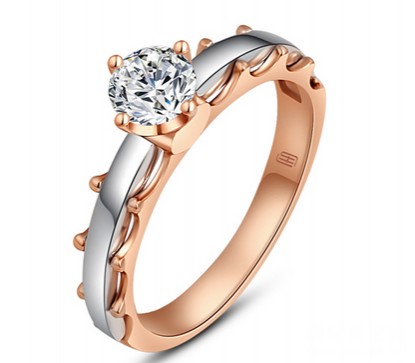 潮宏基珠宝皇室印象红18K金钻石戒指