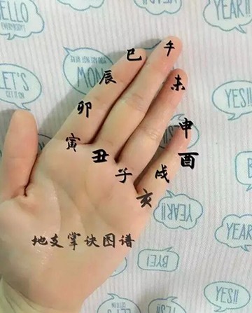 左手十二处指节代表地支