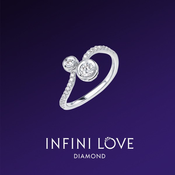 Infini Love Diamond「全爱钻」Iconic 系列18K白色黄金钻石戒指
