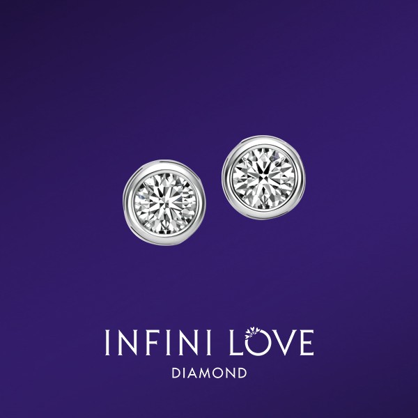 Infini Love Diamond「全爱钻」Iconic 系列18K 白色黄金钻石耳环