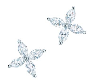 Tiffany&Co.蒂芙尼Victoria铂金钻石耳钉及戒指