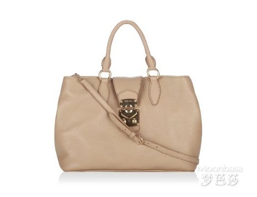 Miu Miu Vitello Caribu驼色牛皮女士两用包