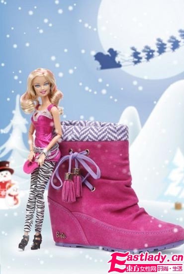 大牌女鞋Barbie by WHAT FOR演绎小女孩的雪地童话