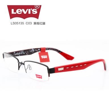 李维斯LevisLS05135C03 黑框红腿 半框 合金板材眼镜架