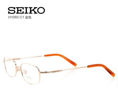精工H1060C1金色 纯钛眼镜 男士框架眼镜