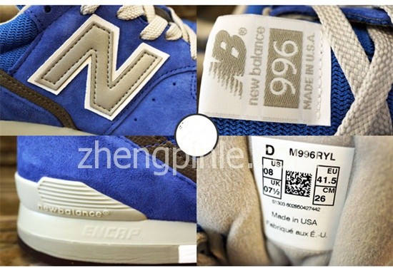 美版996 的鞋舌标签和鞋后跟的特征图